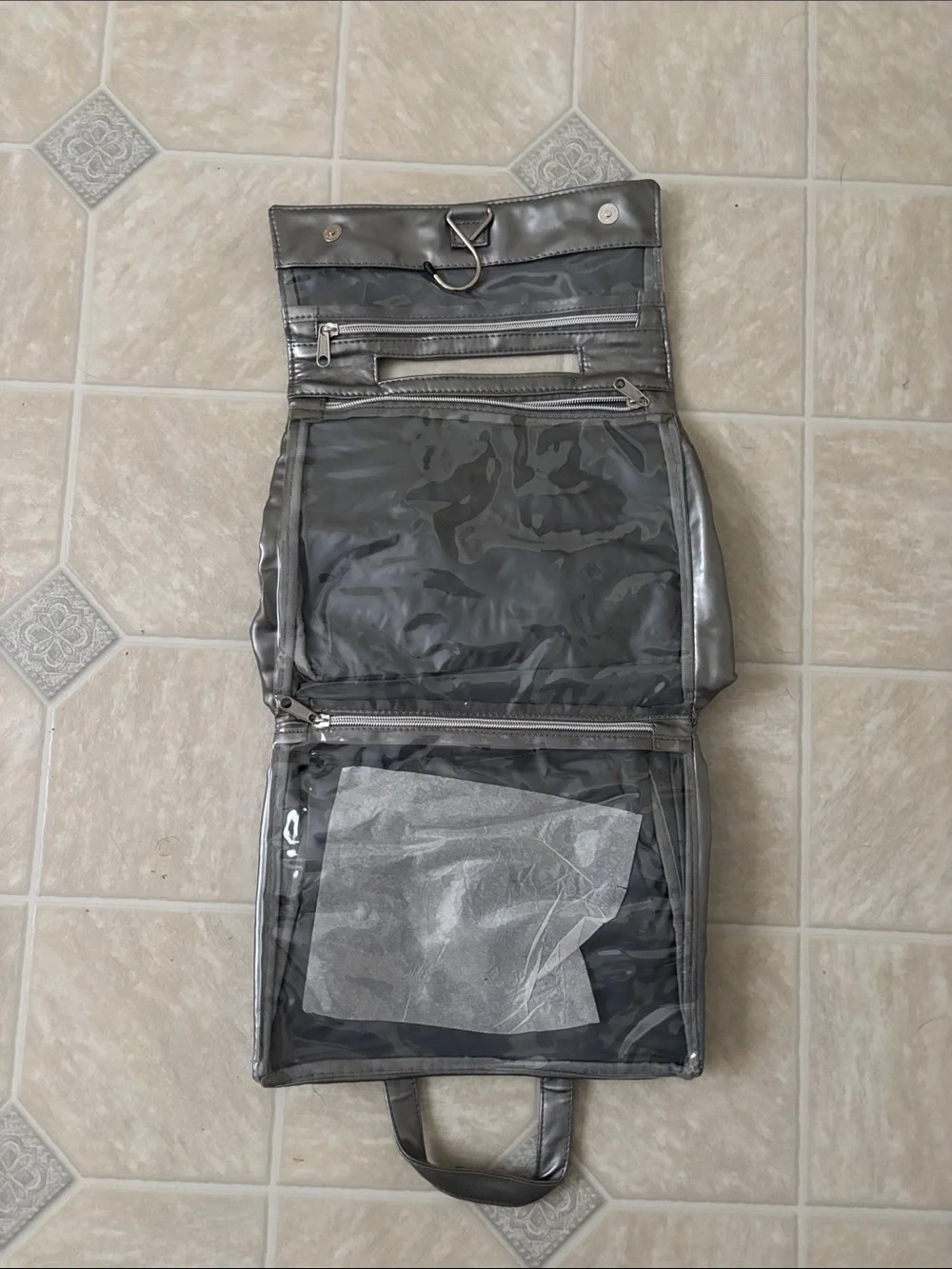 Grey Hanging Cosmetics Bag